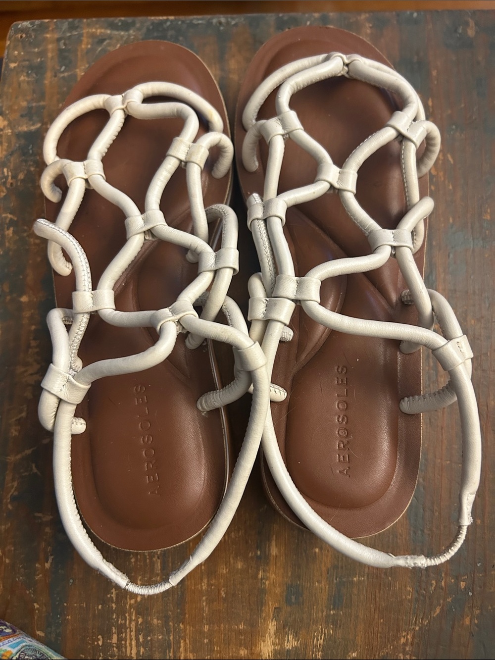 AEROSOLES Women’s Ivory Knotted Strappy Sandal